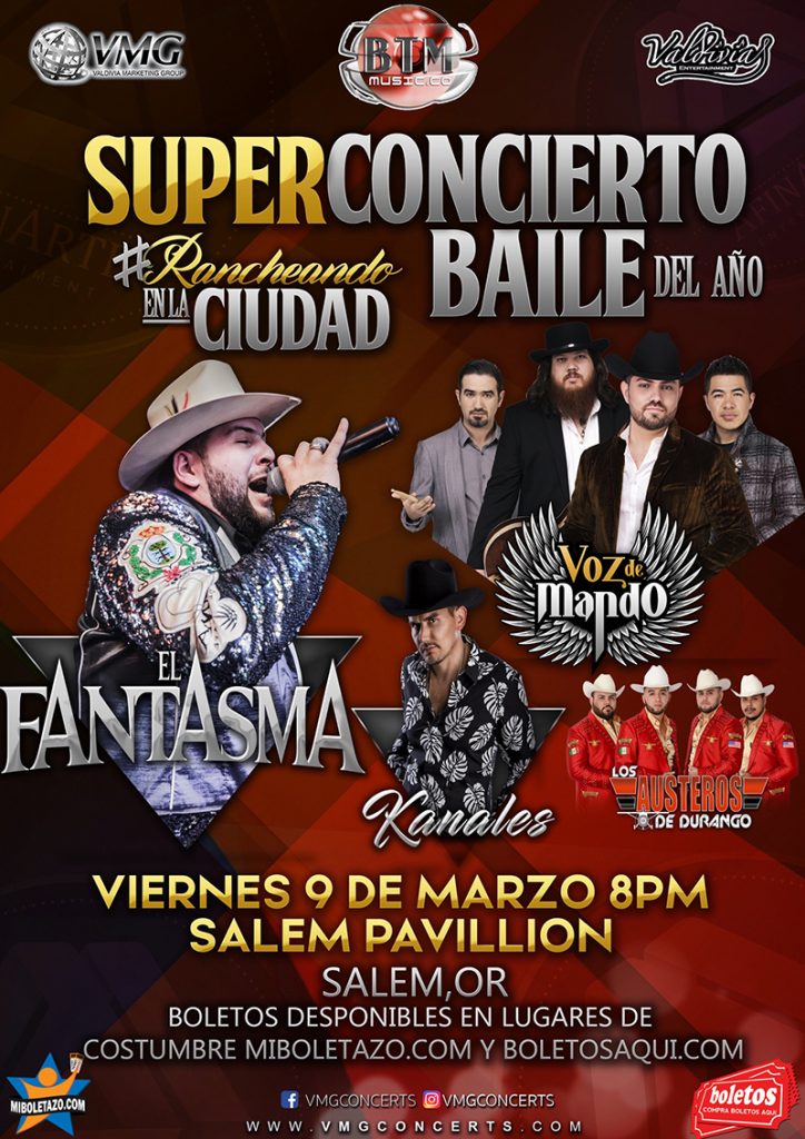 Super Concierto Baile de Año con El Fantasma, Voz de Mando, Kanales y
