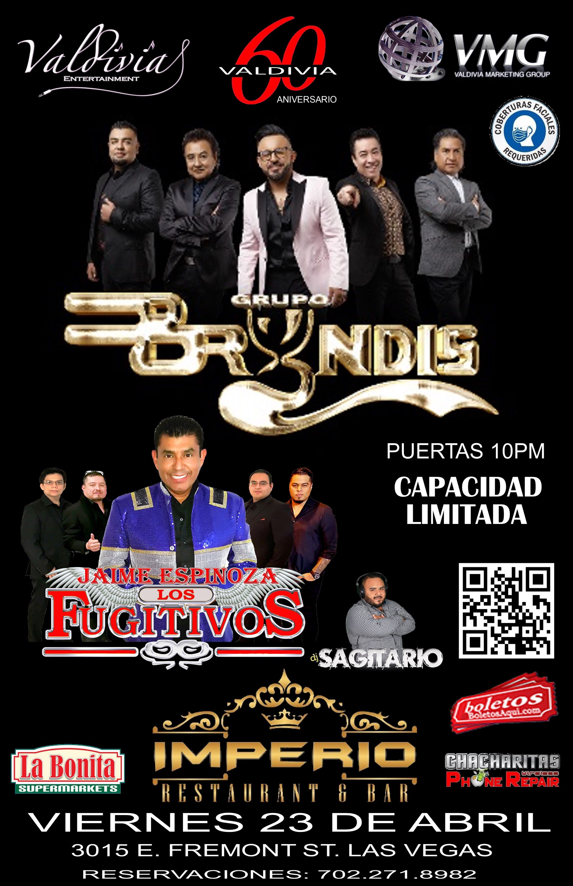 Grupo Bryndis, Los Fujitivos y Dj Sagitario – Imperio Restaurant & Bar – Las Vegas, NV
