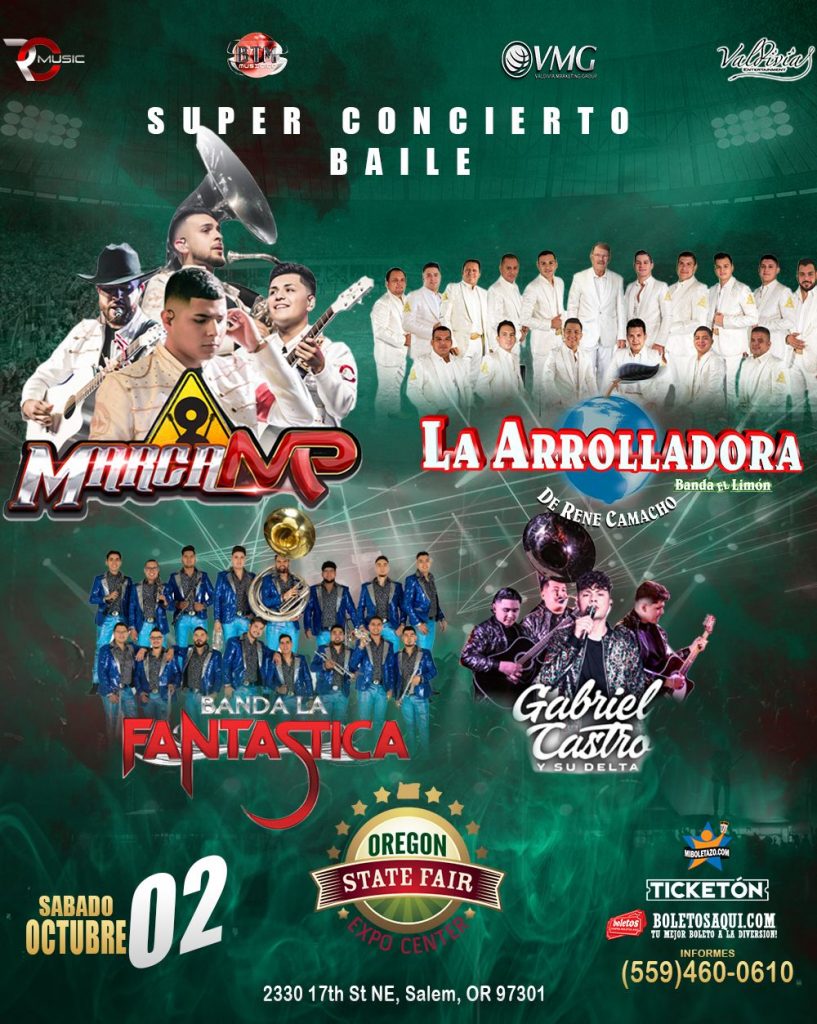 Super Concierto Baile con Marca MP, La Arrolladora, Banda La Fantastica