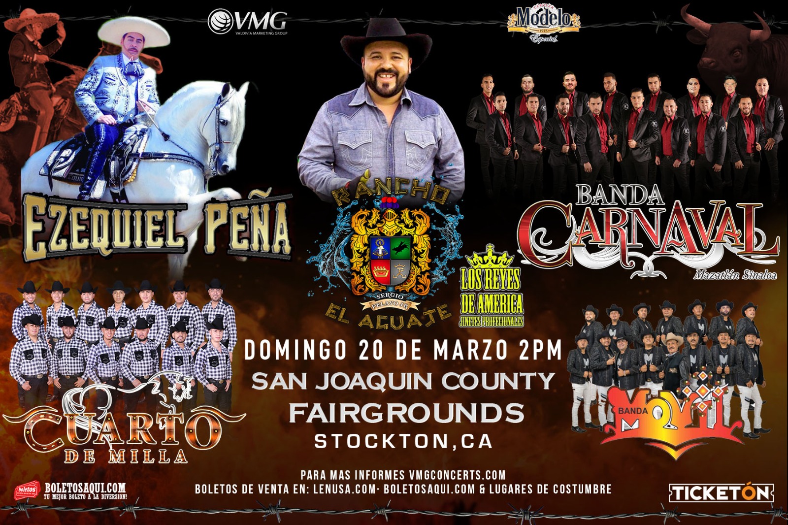 Ezequiel Peña, Banda Carnaval, Cuarto de Milla y Banda Movil – Rancho El Aguaje – San Joaquin County Fairgrounds – Stockton, CA