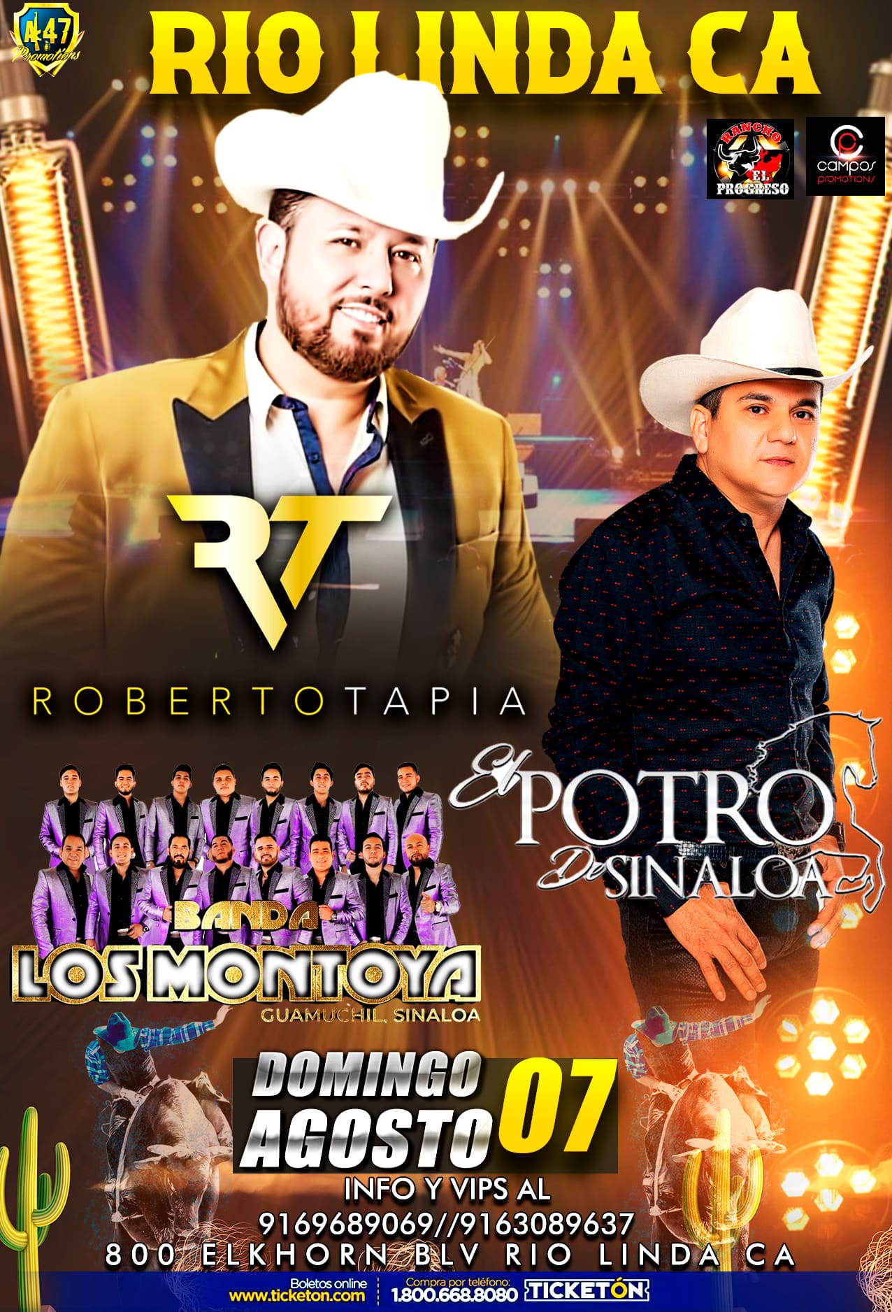Roberto Tapia, El Potro de Sinaloa y Banda Los Montoya - Rio Linda