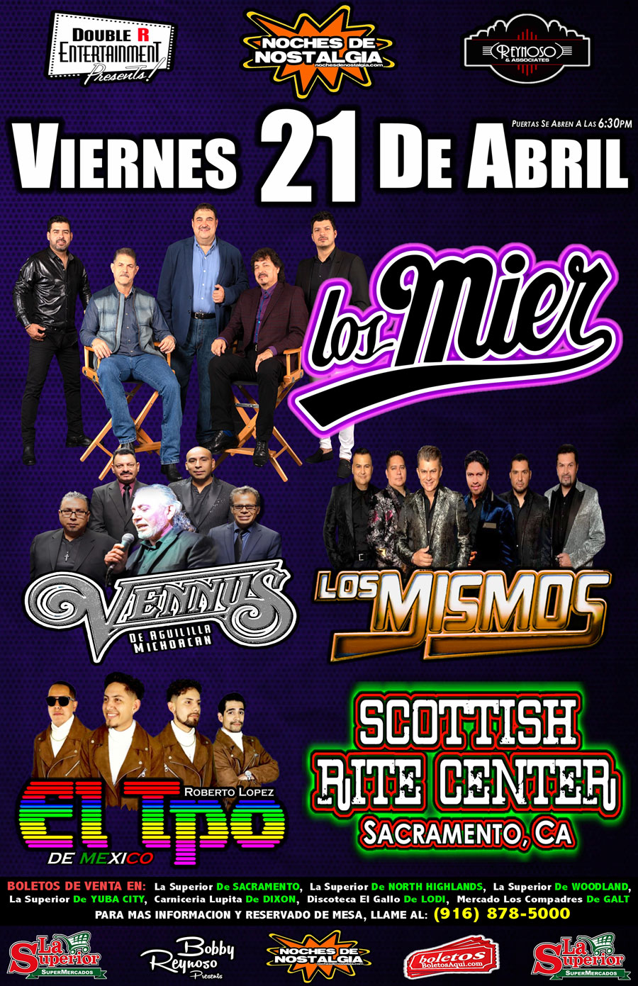 Los Mier, Vennus, Los Mismos y el TPO de Mexico – Scottish Rite Center – Sacramento, CA