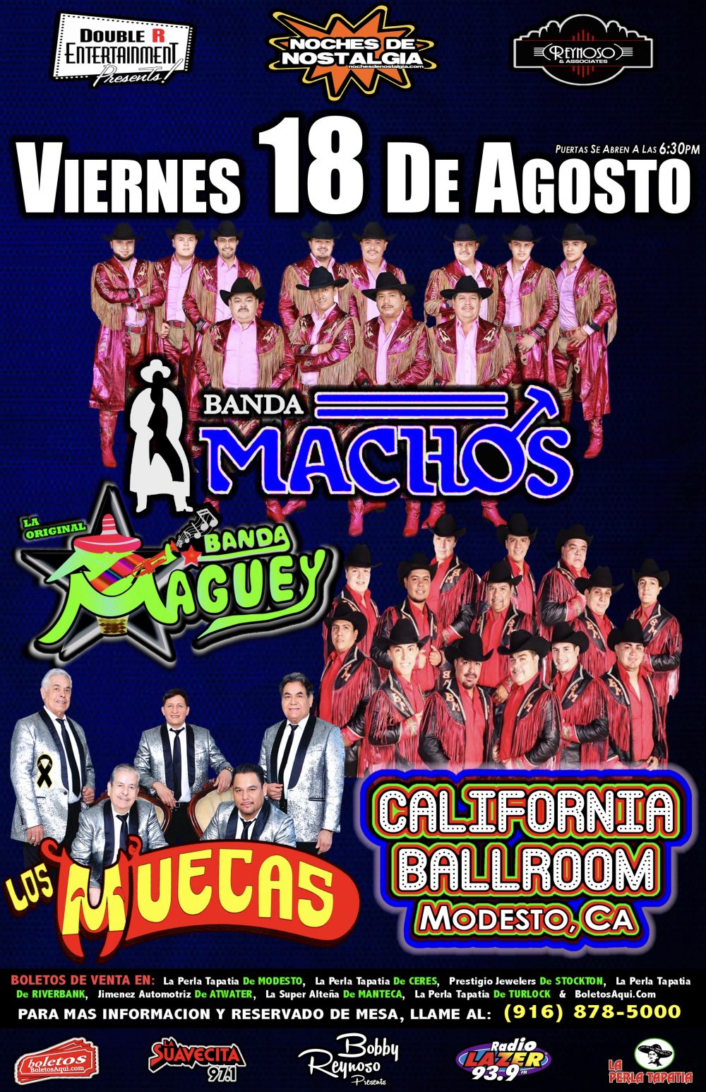 Banda Machos, Banda Maguey y Los Muecas - California Ballroom - Modesto, CA