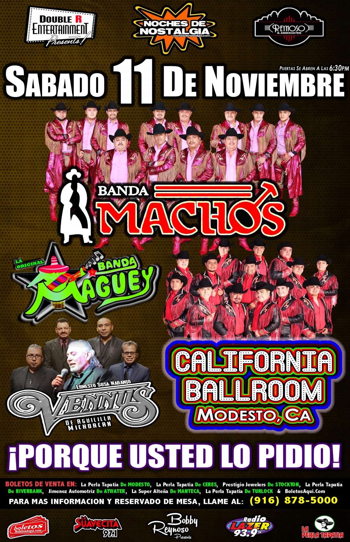 Banda Machos, Banda Maguey y Grupo Vennus – California Ballroom de Modesto, CA
