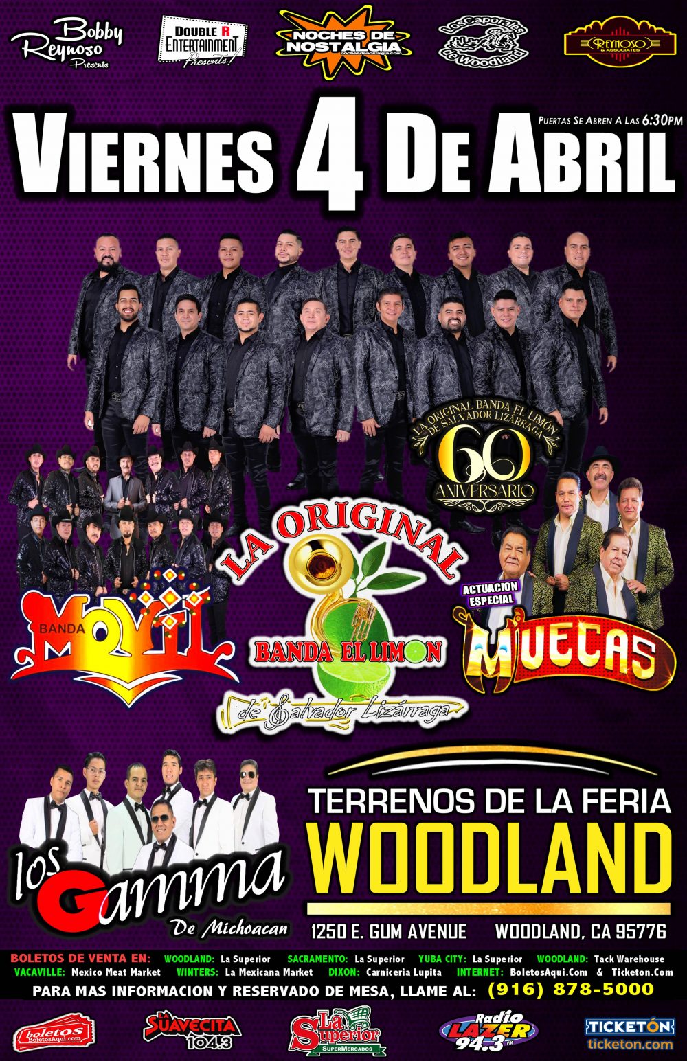 La Original Banda el Limon, Banda Movil, Los Muecas y Los Gamma - Terrenos de la Feria de Woodland, CA