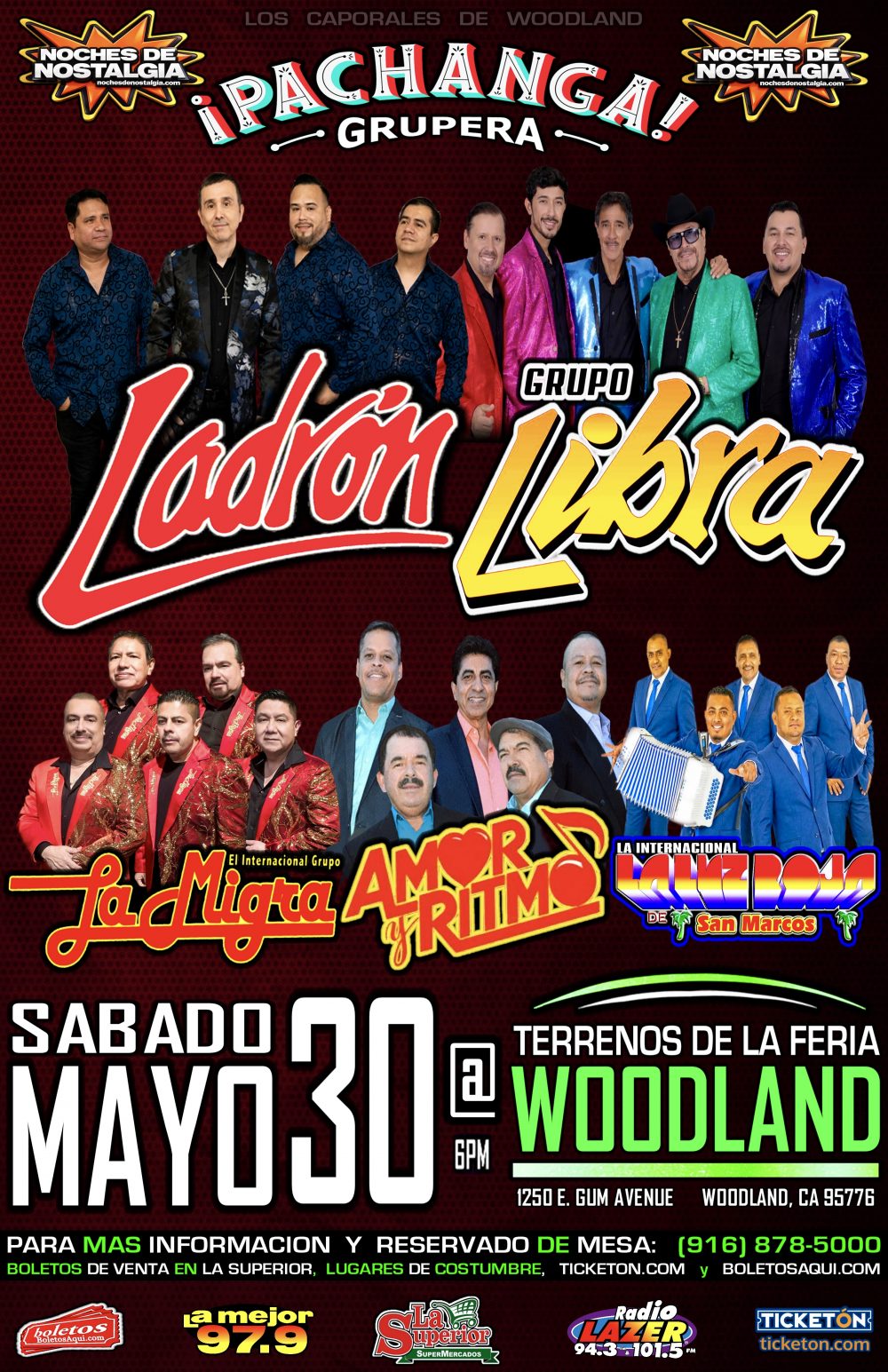 Pachanga Grupera – Ladron, Grupo Libra, La Migra, Amor y Ritmo y la Internacional La Luz Roja de San Marcos – Woodland, CA